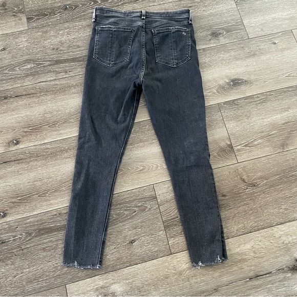 Rag & Bone Nina High-Rise Ankle Skinny Jeans - Washed Black, Size 28 - Picture 4 of 12